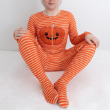 Baby Pumpkin- Adult Bamboo Terry Footed Pajamas
