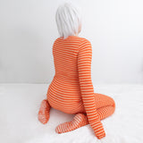 Baby Pumpkin- Adult Bamboo Terry Footed Pajamas