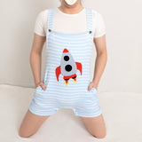 Rocket Ship- Adult Ribbed Cotton Overalls