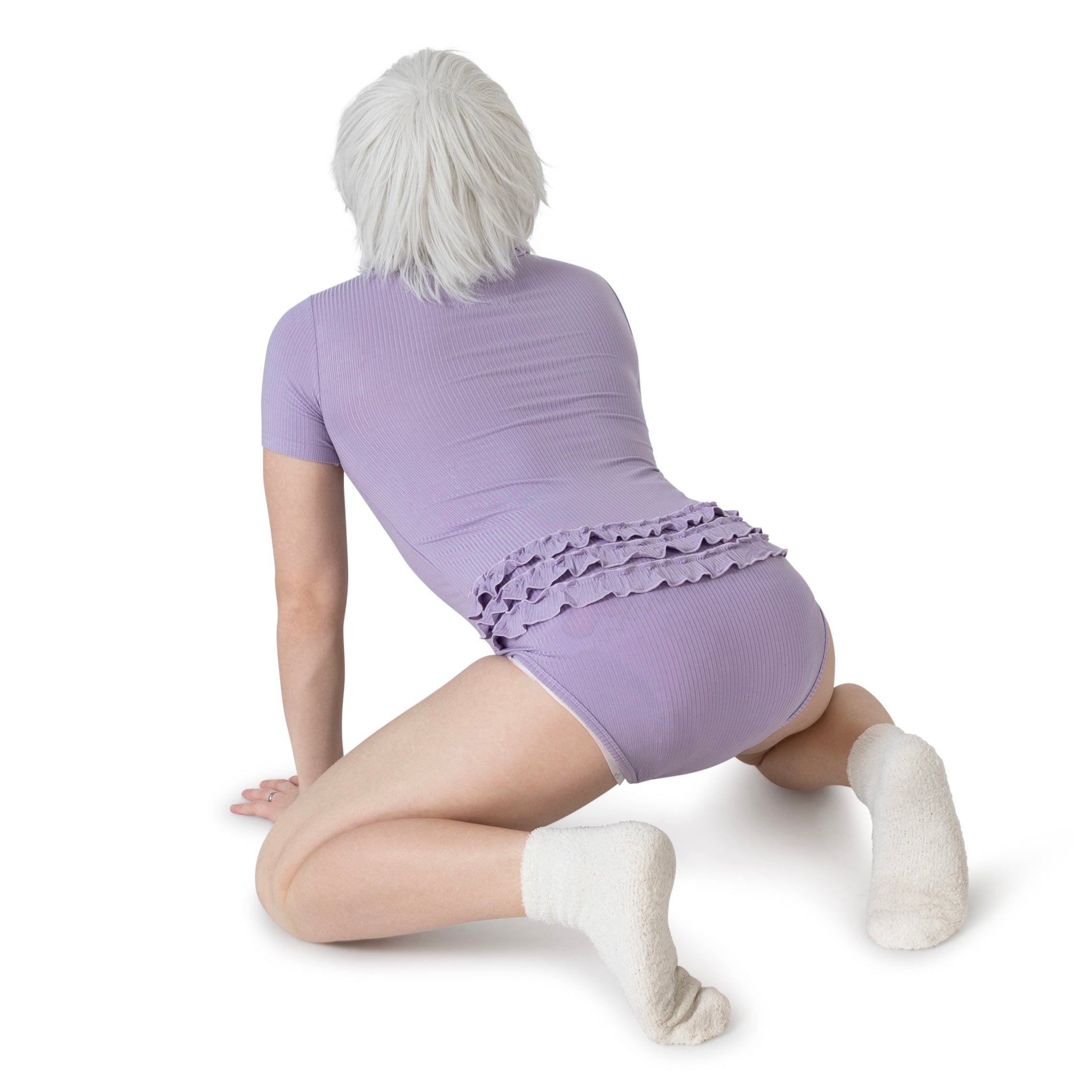 Lavender Adult Ribbed Onesie