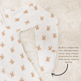 Teddy Bear- Adult Ribbed Bamboo Footed Pajamas