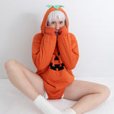 Jack O' Lantern Costume- Adult Padded Bamboo Onesie