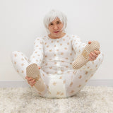 Teddy Bear- Adult Ribbed Bamboo Footed Pajamas