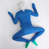 Stripe the Dino- Adult Bamboo Terry Footed Pajamas