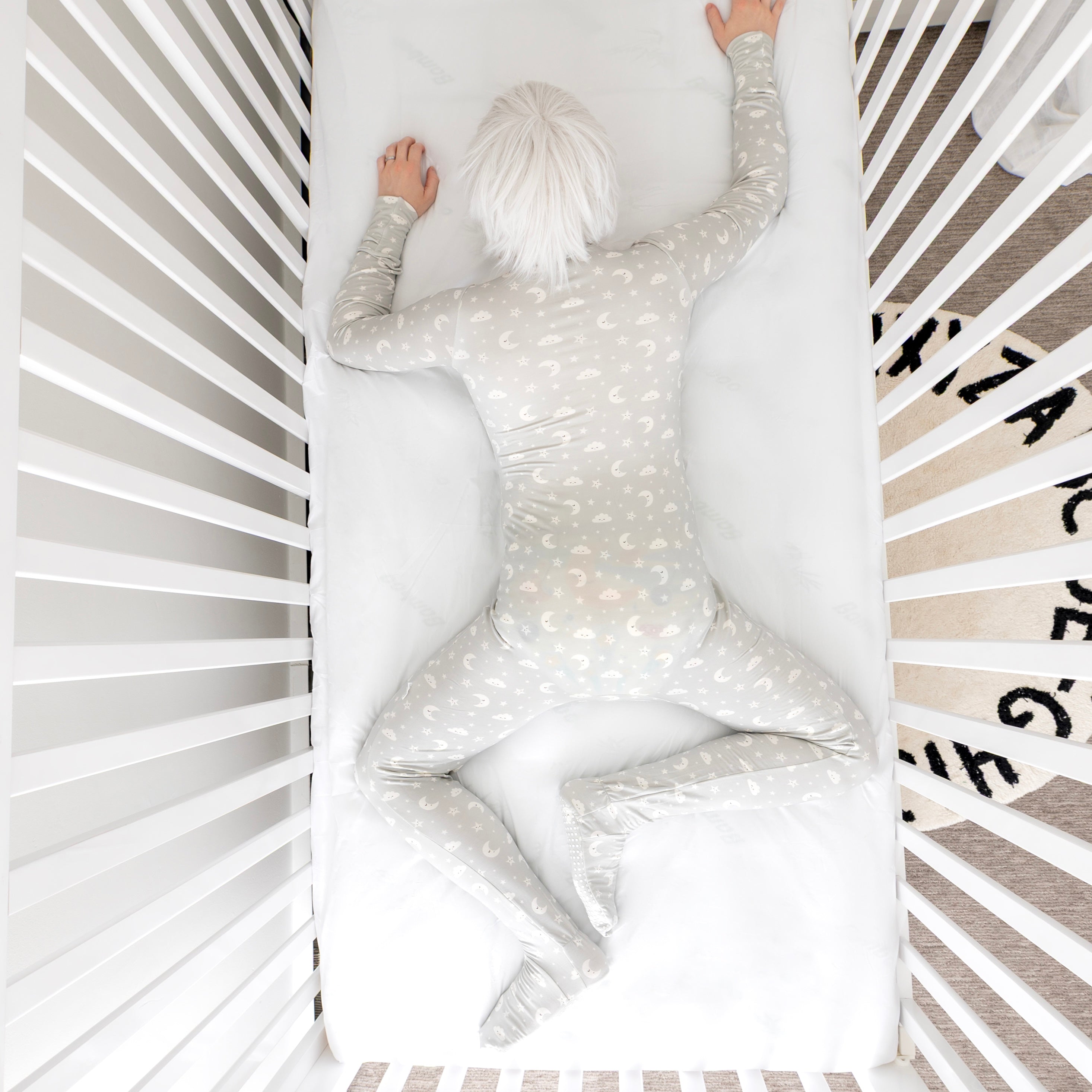 Sleepy Moons- Adult Bamboo Terry Footed Pajamas
