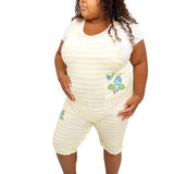 Busy Bee- Adult French Terry Cotton Overalls Romper