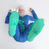 Stripe the Dino- Adult Bamboo Terry Footed Pajamas