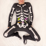 Skeleton- Adult Bamboo Terry Footed Pajamas