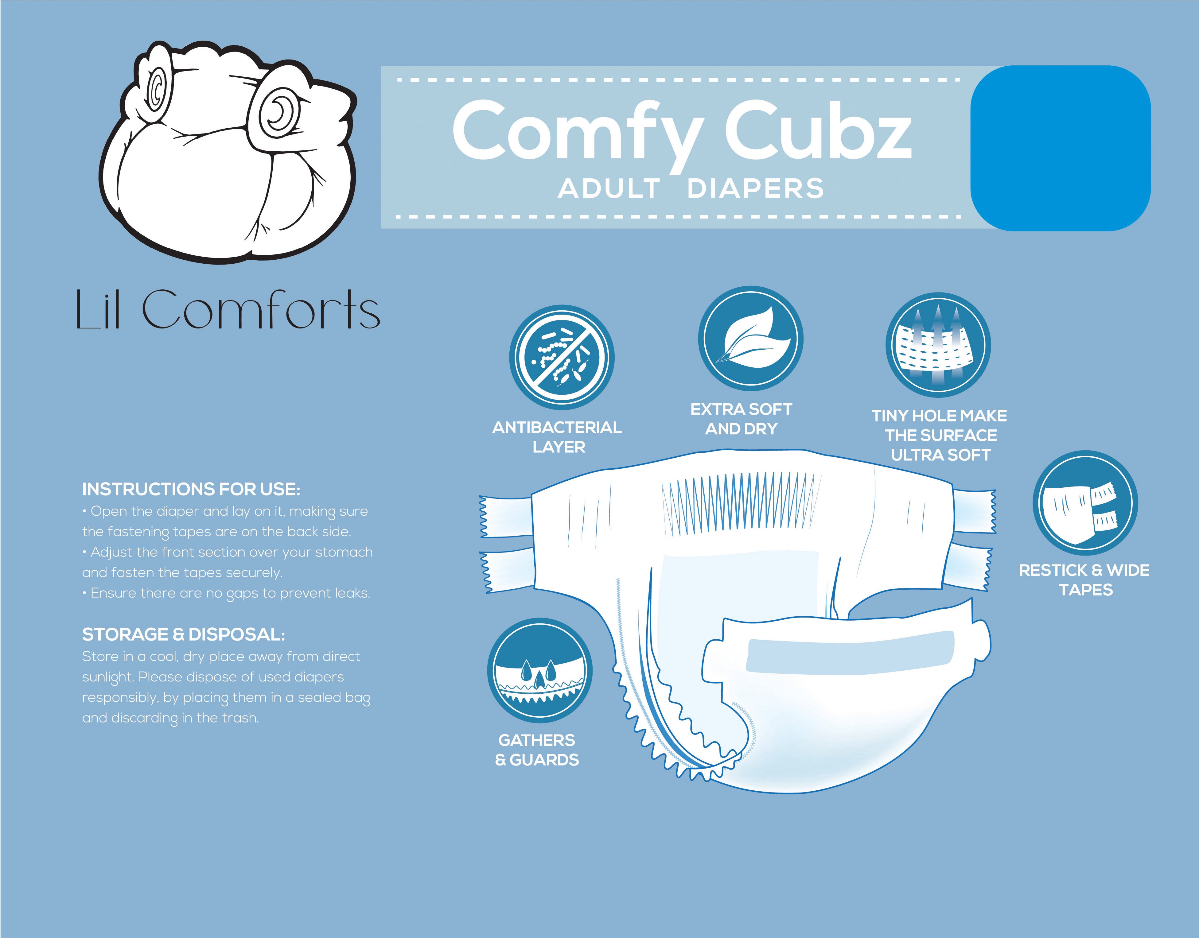 Comfy Cubz Adult Diapers Lil Comforts 5308