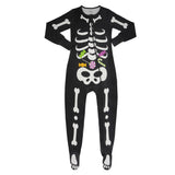 Skeleton- Adult Bamboo Terry Footed Pajamas
