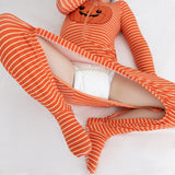 Baby Pumpkin- Adult Bamboo Terry Footed Pajamas