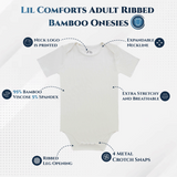 Vista Blue- Adult Ribbed Bamboo Onesie