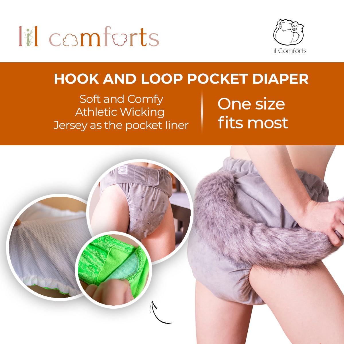 Dinosaur Tail- Adult Cloth Diaper - Lil Comforts
