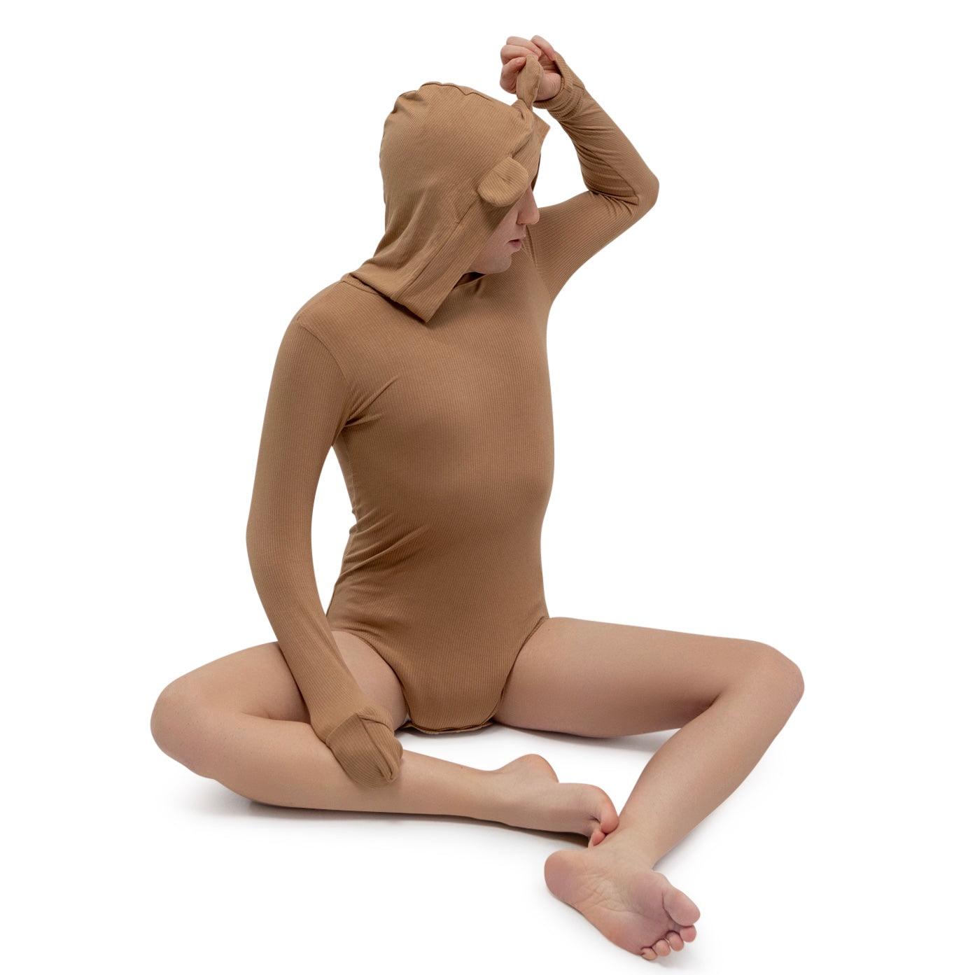 Bear Hood- Adult Ribbed Onesie - Lil Comforts