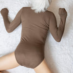 Mocha- Adult Ribbed Onesie - Lil Comforts