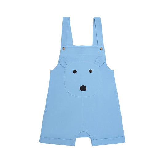 Blue Bear- Adult Ribbed Overalls